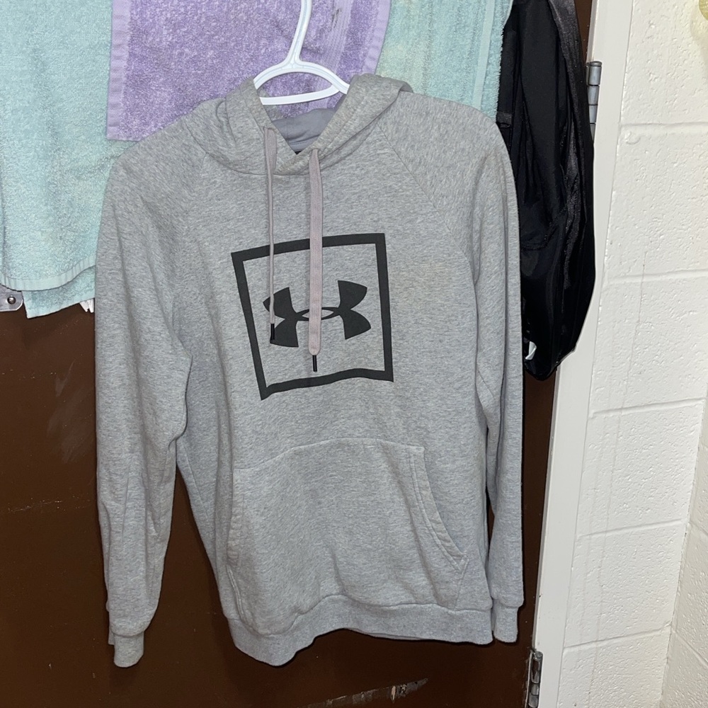 size small grey under armor hoodie